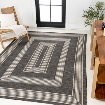 Argo Classic Nautical Mitre Stripe Reversible Machine-Washable Indoor/Outdoor Area Rug